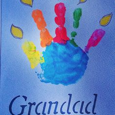 a child's handprint with the words grancli written on it