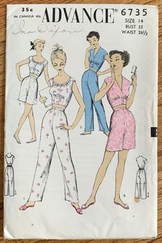 an old fashion sewing pattern for women's jumpsuits