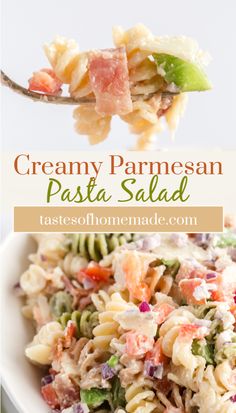 creamy parmesan pasta salad is an easy and delicious side dish