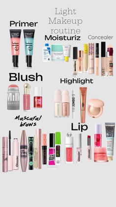 Good Concelear, Light Makeup For Work, How To Do This Makeup Look And Products, Must Need Makeup, Good Blush Products, Makeup Artist Needs, Trendy Makeup Products 2023, Back To School Makeup Products, Good Highlighters For Makeup