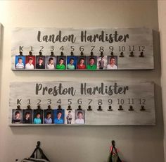 two personalized wooden signs hanging on the wall