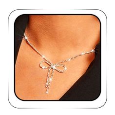 PRICES MAY VARY. Silver bow necklace choker is made of alloy,which are exquisitely crafted,it's not easy to break and fade. Bow necklaces for women length 36CM/14.1IN with 15.5CM/6.1IN extension chain,which is convenient for you to find the neck length that suits your style. Rhinestone bowknot choker silver comes with a delicate and compact bow pendant, adding a cute element to your look. Shiny bow short necklace chains can be a wonderful gift for your lover, wife,mom, sisters, other female frie Compact Bow, Pearl Bow Necklace, Choker Silver, Bow Pendant, Lucky Jewelry, Tie Necklace, Diamond Bows, Bow Necklace, Bow Jewelry