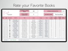 a sign that says rate your favorite books on the front and back of each book