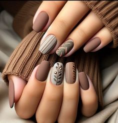 Brown Nail Art Ideas, Black Gel X Nail Designs, Boho Fall Nails, Toe Nail Art Designs, Simple Fall Nails, Brown Nails