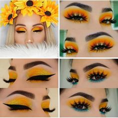 Orange Eye Makeup, Eye Makeup Steps, Pinterest Makeup, Eye Makeup Designs, Colorful Eye Makeup, Makeup Eye Looks, Creative Eye Makeup, Eye Makeup Art