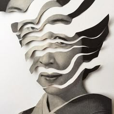 an image of a woman's face made out of cut paper with the words paranomal eyes on it