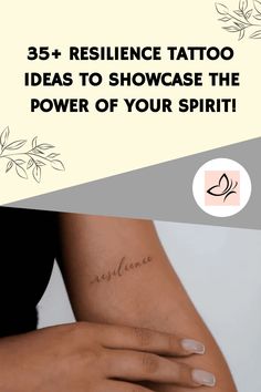 a woman's arm with the words tattoo on it and an image of her hand