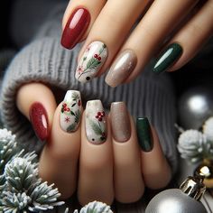 #xmasnails #christmas #christmasnails Classy Brown Nails, Spring Nail Designs, Winter Nail Art, Spring Nail, Brown Nails, Christmas Nail, Nail Designs Spring