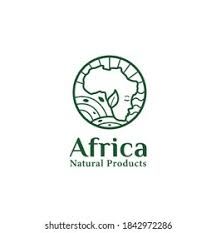 the logo for africa natural products is shown in green and white colors on a white background