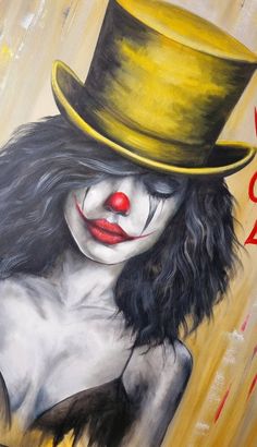 a painting of a woman wearing a top hat