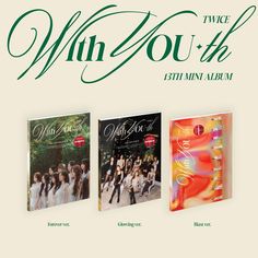 three cd's with the words win you, fifth mini album in green and white