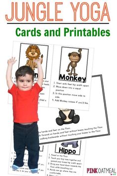 the jungle yoga cards and printables are perfect for kids to practice their language skills