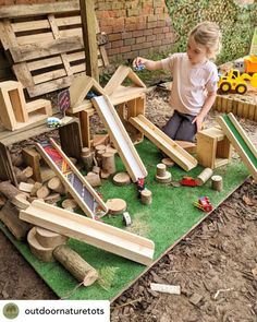 Craft Spaces for Kids 🔆 #MontessoriBed #ChildFurniture #ToddlerRoomDecor #NaturalMaterials #WoodenToys #KidsRoomInspiration #MontessoriHome #EcoFriendlyKids #ToddlerSleep #ParentingIdeas Construction Play Area, Natural Play Spaces, Outdoor Kids Play Area, Rocking Cradle, Outdoor Play Space, Outdoor Learning Spaces, Construction Play, Play Area Backyard, Backyard Kids Play Area