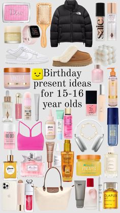 Birthday present ideas for 15-16 year olds #skincare #makeup #birthdaygirl #birthday #birthdaywishlist Christmas Gift Ideas For Toddlers, 16 Birthday Presents, Birthday Presents For Teens, Gift Ideas For Toddlers, Teenager Birthday Gifts