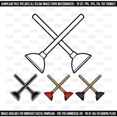 three different types of shovels and spades with the words,'freehand pickers '