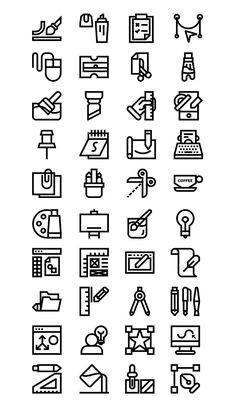 various types of signs and symbols on a white background