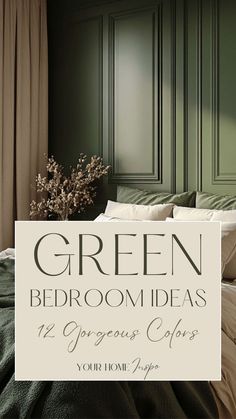 green bedroom ideas The Best Dark Green Paint Colors, Sorrel Leaf Behr Paint, Porters Paint French Green, Dark Green Interior Paint Colors, Behr Pesto Paste Paint, Earthy Green Bedroom Accent Wall, What Colors Go With Green Walls, Green Cabinets Bedroom, Current Mood Paint Color