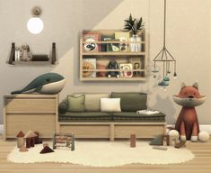 a living room filled with furniture and toys