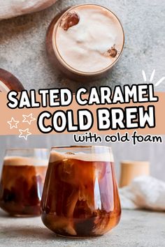 Discover how to make your own Starbucks inspired salted caramel cold brew at home! This easy DIY cold brew recipe brings together the perfect balance of sweet caramel, a hint of salt, and smooth cold brew coffee topped with a light, creamy cold foam. Perfect for caramel coffee lovers, this homemade cold brew recipe is ideal for summer coffee lovers. Follow the step-by-step coffee drinks guide to create a coffee shop favorite right in your kitchen! Salted Caramel Cream Cold Brew, Caramel Cream Cold Brew, Salted Caramel Cold Brew, Caramel Cold Brew, Cream Cold Brew, Cold Brew At Home, Coffee Treats