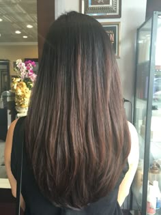 Straight Balayage, U Cut, U Shaped Hair, Medium Layered Hair, Medium Long Hair