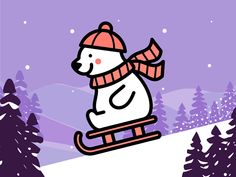 Sledding Polar Bear by Sander de Wekker on Dribbble