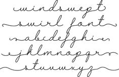 the words written in cursive writing are black and white, with handwritten font