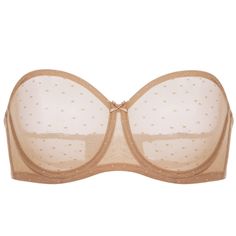 PRICES MAY VARY. Soft and lightweight sheer mesh with small dots is more playful and sexy Silicone gripper along the top of bras helps to keep in place Supportive mesh and underwire for daily support and enough hold up No padding balconette cups for natural shape Come with convertible straps for halter, criss cross, one-strap wear You’ll look and feel so good in our unlined strapless bras. Features comfy and breathable sheer mesh, supportive wired cups, and multiway straps. Versatile for wedding, dating, party… Strapless Bras, Underwire Bras, Invisible Bra, Everyday Bra, Strapless Bra, Natural Shapes, Underwire Bra, Bra Lingerie, Criss Cross