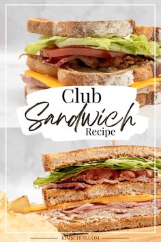 club sandwich recipe with ham, cheese and lettuce