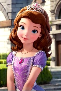 the princess from disney's animated movie, tangled with her hair in curls and wearing a tiara