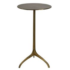 a round table with a metal base and a wooden top on an isolated white background