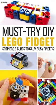 the instructions for how to make lego fidgets are shown in this book cover