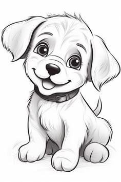 Christmas Puppy Drawing, Cute Puppy Drawing, Dog Cartoon Drawing, Dog Sketches, Cartoon Dog Drawing, Cute Christmas Dog, Dog Drawing Tutorial, Beautiful Coloring Pages, Puppy Illustration