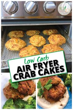 the air fryer crab cakes are ready to be cooked in the oven for dinner