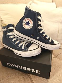 Converse Bleu, Cute Converse Shoes, Converse Aesthetic, Converse Outfits, Blue Converse