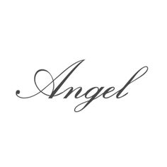 the word angel written in cursive handwriting