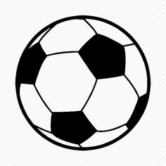 a black and white soccer ball in the middle of a circle, on a transparent background