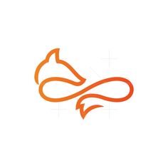 an orange fox logo on a white background