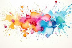 colorful paint splattered on a white background