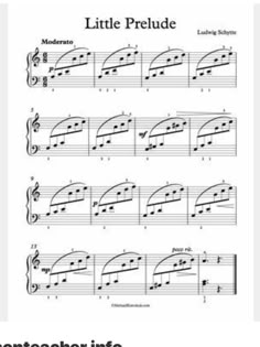 the sheet music for little prelude