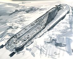 an artist's rendering of a submarine in the ocean