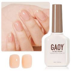 PRICES MAY VARY. SHEER GEL POLISH: Apply several layers to build up the color from clear transparent to solid opaque. 4 WEEKS LONG-LASTING: Buff your nail bed before base coat to give your nail texture. Apply top coat after color gel for shimmery jelly finish. CURE NEEDED: Cure under UV LED nail lamp for 60s to a complete dry. PACKAGE INCLUDES: 16ml (0.54 fl.oz) big volume bottle gel nail polish to enjoy the nail art from the comfort of your own home! TOXICS FREE: Lower odor compared to traditio Beige Nail Designs, Ivory Nails, Beige Nail, Beige Nails Design, Purple Ombre Nails, Pink Gel, Nail Pops, Beige Nails, Popular Nails