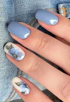 Everyday Nails, Set Nails, Nails Colors, Pretty Nail Art Designs, Short Acrylic Nails Designs, Toe Nail Art, Classy Nails, Beautiful Nail Art, Floral Nails