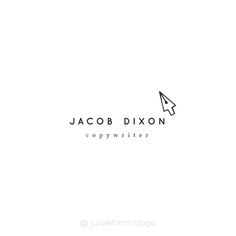 the logo for jacob dixion copywriter, which is designed to look like an airplane