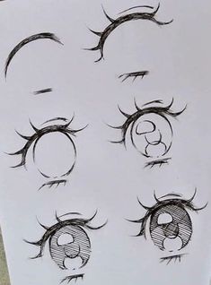 some drawings of eyes with different shapes and sizes