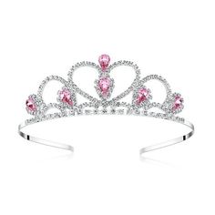 Product Description The shape of the headdress is specially designed for the beautiful little princess. It will perfectly complete the timeless classic party attire. notes Prolonged exposure to high temperature or water can cause discoloration of the product. When not in use, put it in a closed box to prevent oxidation and discoloration. Color: Pink. Wedding Tiara Headband, Party Tiara, Bridal Crown Tiara, Prom Birthday, Rhinestone Headpiece, Crown For Women, Prom Gift, Woman Birthday Party, Classic Party