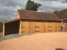 two garages with one attached to the roof