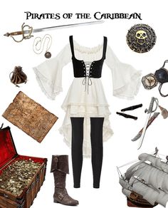 there is a pirate costume and accessories on this page to describe the pirates of the caribbean