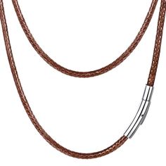 PRICES MAY VARY. ♦ Material ♦ : Wax Cord,Super Fine Nylon Cord that is Braided Together,Waterproof; ♦ Metal Clasp♦ : Solid 316L Stainless Steel,Robust and Never Fade. High Quality and Environmentally Friendly, nickel-free, lead-free, Hypoallergenic, Non-irritating to Skins. ♦ Size ♦: Thickness of necklace: 0.12inch(3mm),Length: 18inch(46cm), ♦♦ Notice ♦: For 2mm Cord, the Clasp width: 4.2mm, for 3mm Cord, the Clasp width：5.2mm. ♦ DIY Cord ♦: Love the minimalist look? Love a pendant but not the c Diy Bohemian, Braided Leather Necklace, Diy Chain, Rope Braid, Necklace Cord, Rope Cord, Leather Corded Necklace, Rope Necklace, Leather Diy