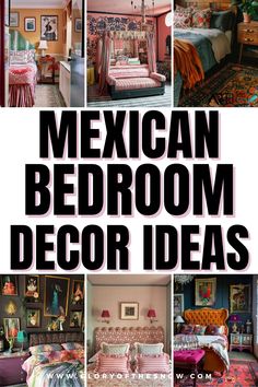 a collage of mexican bedroom decor ideas