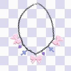 This goth charm necklace is the perfect match for any goth aesthetic! Black and pastel colors truly bring out the design and is a great wear for pastel goth aesthetics. Check out our necklaces section for more unique designs that are truly OOAK. *Choose from 3 lengths (16,18,20 inches) prices vary *Lightweight If you have any questions, please don't hesitate to message us! We are friendly:) Pastel Goth Jewelry, Kei Jewelry, Pastel Goth Outfits, Pastel Punk, Jewelry Goth, Goth Kawaii, Goth Necklace, Kawaii Earrings, Kawaii Goth